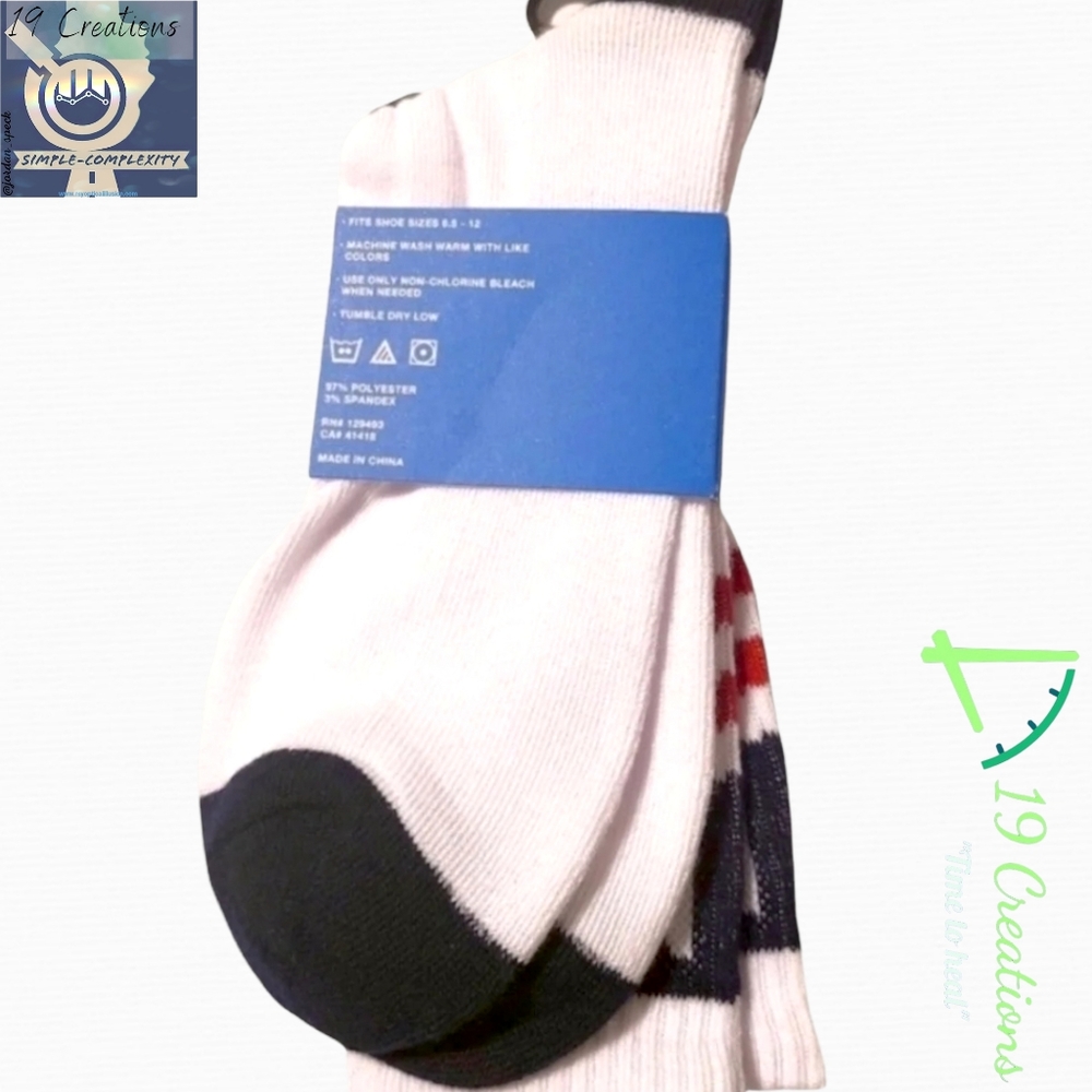 (NWT) NEFF Crew height socks Blue/Red/Wht Size- Large - Picture 3 of 3